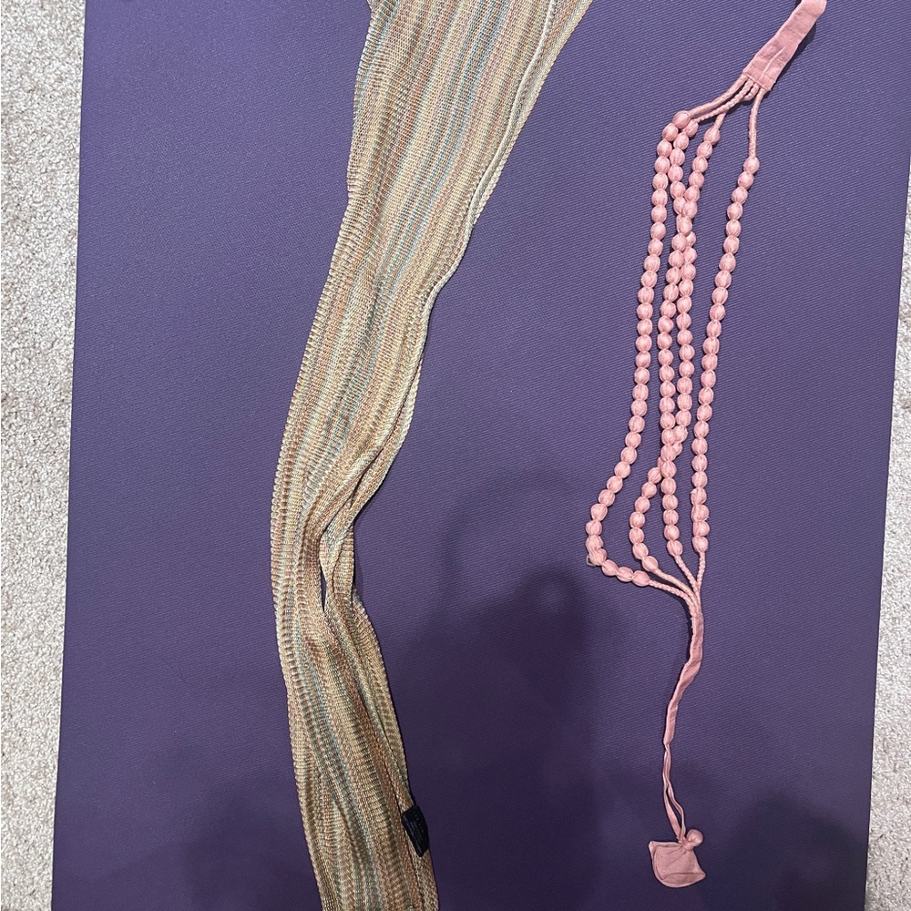 scarf 
Pink beaded belt